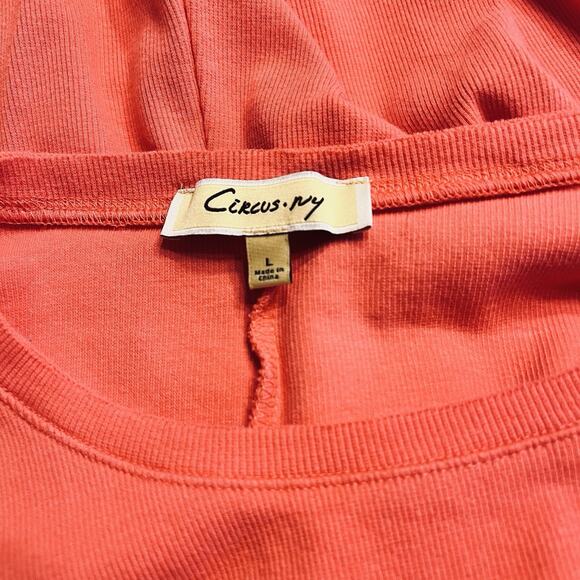 Circus NY Women’s Dress Size Large Frayed Short Sleeve Orange (A0130) - Picture 5 of 6